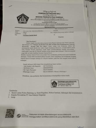 Jadwal Layanan Samsat Kerti (pembayaran pajak kendaraan) di Desa Madenan Pada SELASA,07 MARET 2023